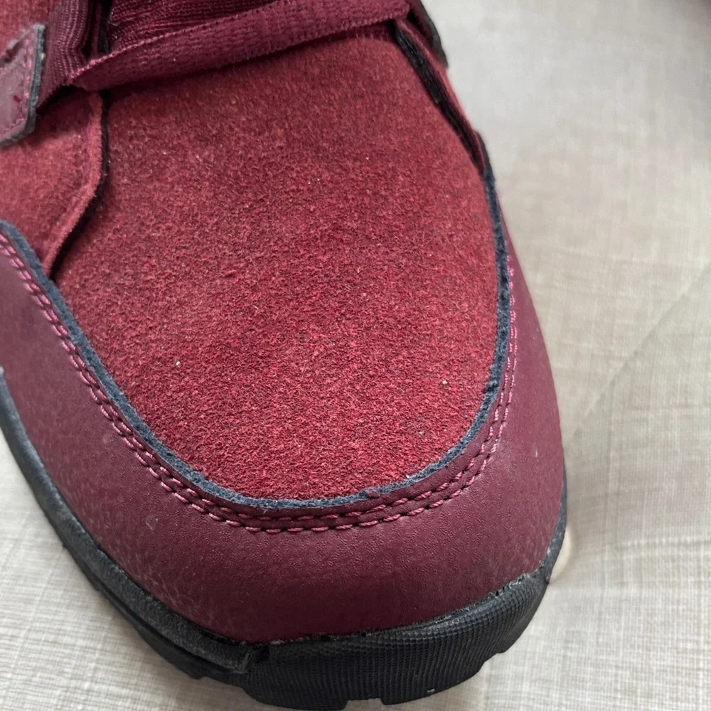 Burgundy Fur-Lined Winter Boots